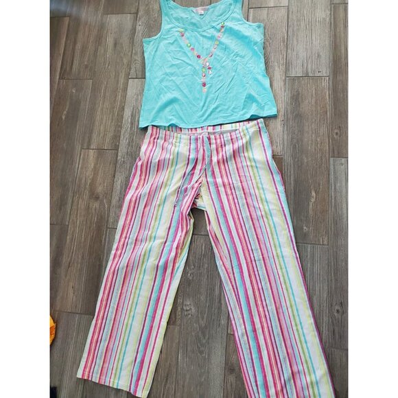 victoria secret pajama set With Rhinestone In Size Large - Picture 1 of 4